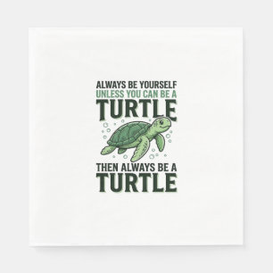 Serviette En Papier Citation de Tortue Drôle Design de Gravure Vintage