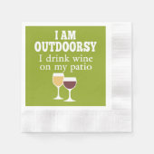 Serviette En Papier Citation de vin amusant - Je bois du vin sur mon p (Devant)