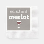 Serviette En Papier Citation de vin drôle - Vous m'avez eu à Merlot (Devant)