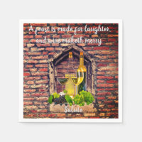 Citation de vin italien sur les serviettes de tabl