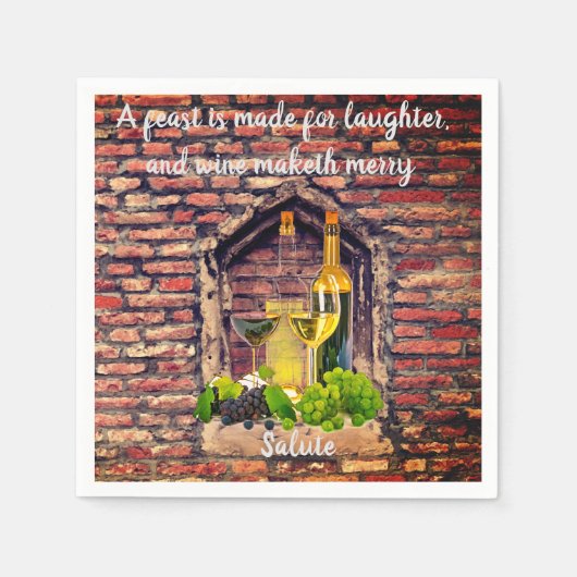 Serviette En Papier Citation de vin italien sur les serviettes de tabl (Devant)