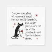 Serviette En Papier Citation de vin Witty Comebacks Cat noir (Devant)