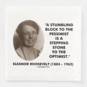 Serviette En Papier Citation d'Eleanor Roosevelt Pessimiste Optimiste (Devant)