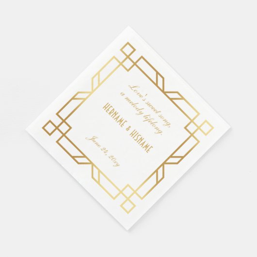 Serviette En Papier Citation d'encadrement classique Art déco personna (Coin)
