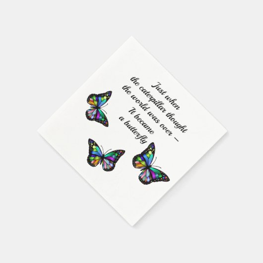 Serviette En Papier Citation d'encouragement pour papillon (Coin)