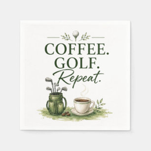 Serviette En Papier Citation drôle de golf pour amateur de café