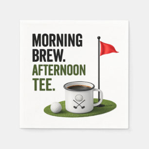 Serviette En Papier Citation drôle de golf pour amateur de café