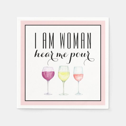 Serviette En Papier Citation drôle de vin de femme (Devant)