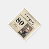 Serviette En Papier Citation drôle personnalisée Retro Journal 80e ann (Coin)