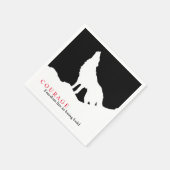 Serviette En Papier Citation du loup de courage noir blanc (Coin)