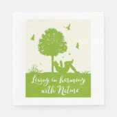 Serviette En Papier Citation écologique Vivre en harmonie avec la natu (Devant)
