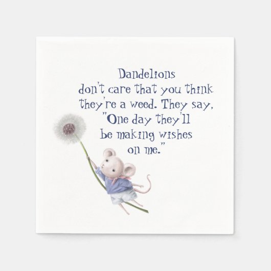 Serviette En Papier Citation Inspirante de mignonne petite souris Dand (Devant)