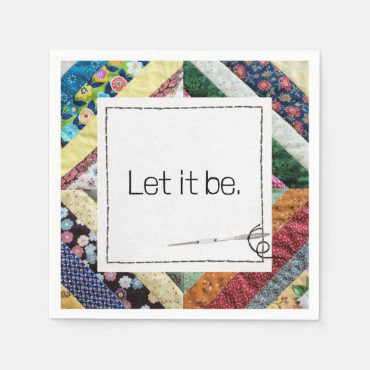 Serviette En Papier Citation Inspirationnelle sur une courtepointe art (Devant)