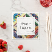 Serviette En Papier Citation Inspirationnelle sur une courtepointe art (En situation)