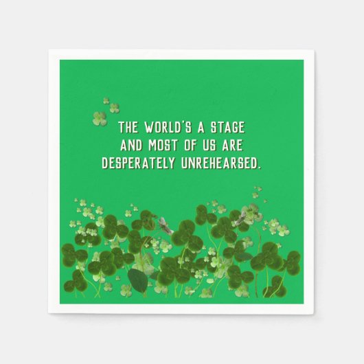 Serviette En Papier Citation irlandaise avec shamrock (Devant)