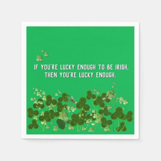 Serviette En Papier Citation irlandaise avec shamrock (Devant)