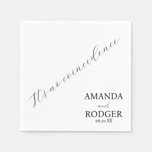 Serviette En Papier Citation Joli Script Mariage Noir et Blanc Serviet (Devant)