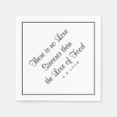 Serviette En Papier Citation manuscrite pour les amateurs de nourritur (Devant)