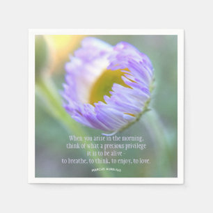 Serviette En Papier Citation Motivation Typographie Floral Macro Photo