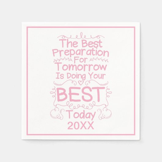 Serviette En Papier Citation Pour Filles Motivationnelles - Faites Vot (Devant)