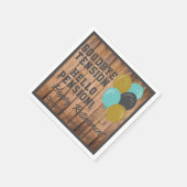 Serviette En Papier Citation Rustique De Retraite Et Ballons (Coin)