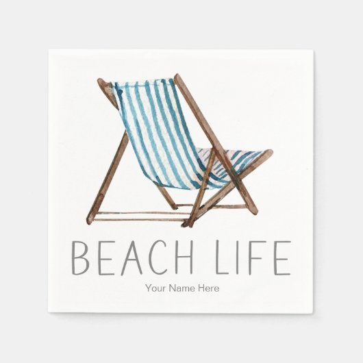 Serviette En Papier Citation Vacances d'été nautique Chaise Vacances d (Devant)