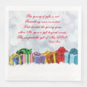Serviette En Papier Citations de cadeaux de Noël (Devant)