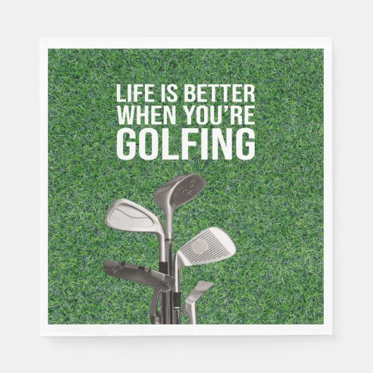 Serviette En Papier Citations de golf sur l'herbe verte pour la partie (Devant)