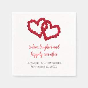 Serviette En Papier Citations de mariage personnalisées Cœurs rouges M
