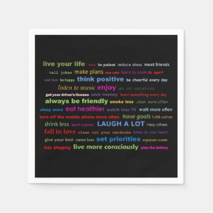 Serviette En Papier Citations de motifs colorées pour serviettes en pa