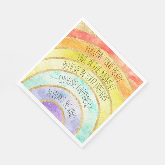 Serviette En Papier Citations Inspiration Arc-en-ciel (Coin)