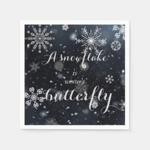 Serviette En Papier Citez "un flocon de neige est le papillon de