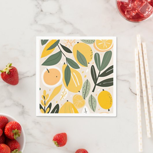 Serviette En Papier Citron (En situation)