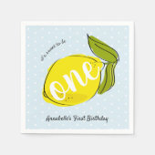 Serviette En Papier Citron 1er Anniversaire Papier bleu clair (Devant)