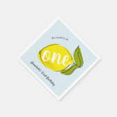 Serviette En Papier Citron 1er Anniversaire Papier bleu clair (Coin)