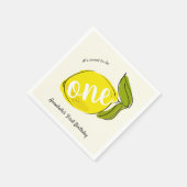 Serviette En Papier Citron 1er Anniversaire Papier jaune clair (Coin)
