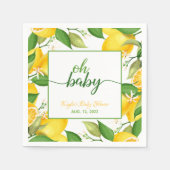 Serviette En Papier Citron Baby shower Napkin - Oh Baby Custom (Devant)
