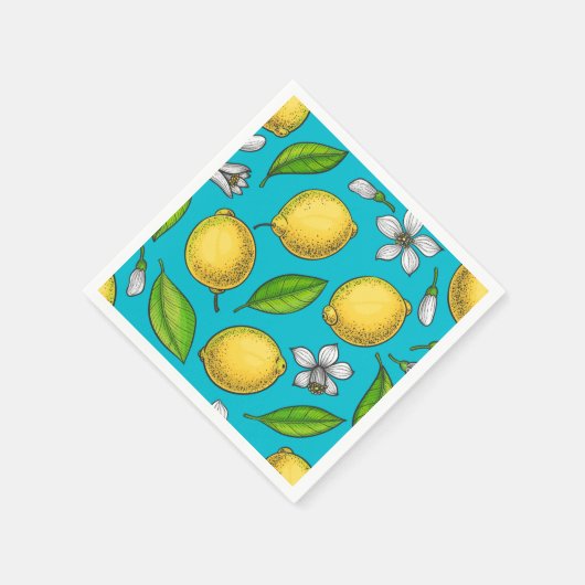 Serviette En Papier Citron bleu (Coin)