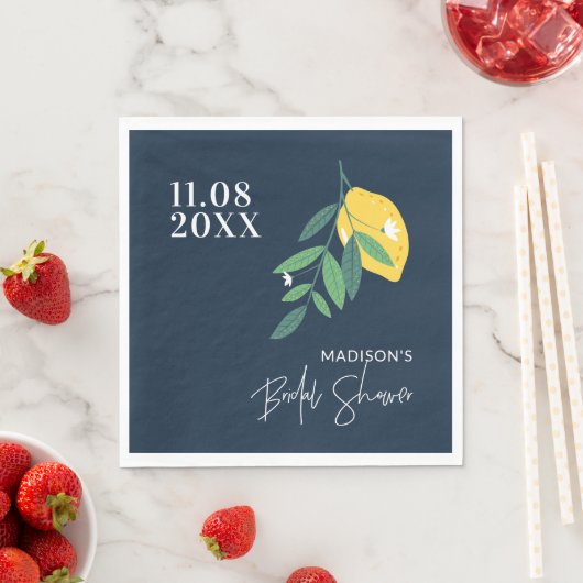 Serviette En Papier Citron bleu Fête des mariées Squeeze principal (En situation)