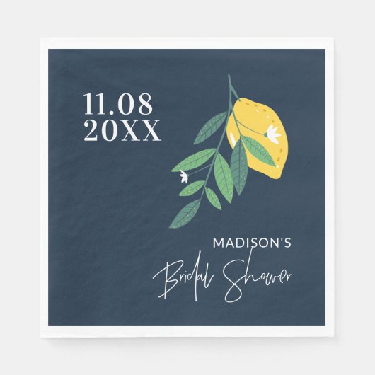 Serviette En Papier Citron bleu Fête des mariées Squeeze principal (Devant)