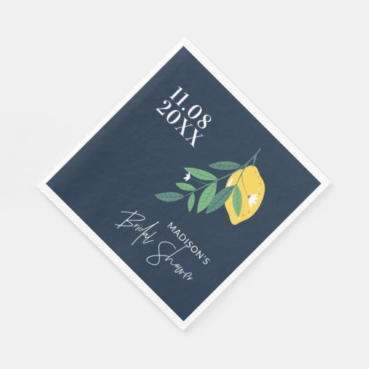Serviette En Papier Citron bleu Fête des mariées Squeeze principal (Coin)