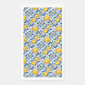Serviette En Papier Citron Botanique Bleu et Jaune Été Imprimer (Devant)