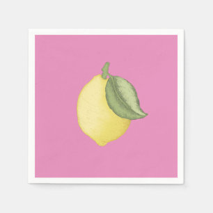 Serviette En Papier Citron Citron Rose Thème Anniversaire