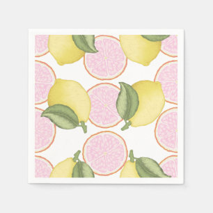 Serviette En Papier Citron Citron Rose Thème Anniversaire