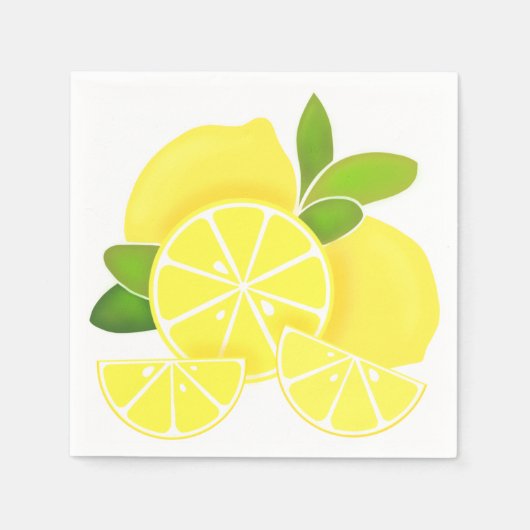 Serviette En Papier Citron citron tranches de citron fruits tropicaux  (Devant)