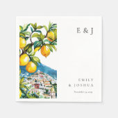 Serviette En Papier Citron Citrus Côte Amalfi Mariage italien (Devant)