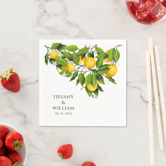 Serviette En Papier Citron Citrus Fruit Cocktail Party Napkins (En situation)