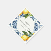 Serviette En Papier Citron Citrus Positano Fête des mariées italienne (Coin)