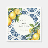 Serviette En Papier Citron Citrus Positano Mariage italien (Devant)