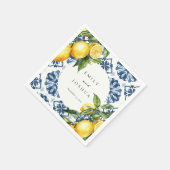 Serviette En Papier Citron Citrus Positano Mariage italien (Coin)